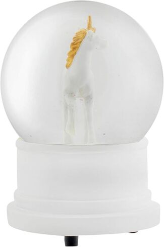 Elanze Designs Pearl White Unicorn 100MM Sturdy Wind Up Musical Glitter Water Snow Globe Tabletop Dresser Nightstand Figurine Decoration Plays Tune You are My Sunshine in Saudi Arabia