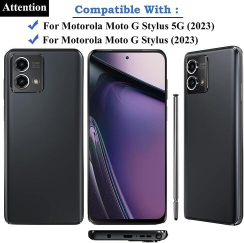 قلم Moto G Stylus 2023 5G بديل قلم Moto G Stylus S لموتورولا Moto G Stylus 5G 2023 6.6 بوصة قلم لمس لجميع الإصدارات مع جزء إصلاح دبوس إخراج فتحة بطاقة Sim (أسود كوني) in Kuwait