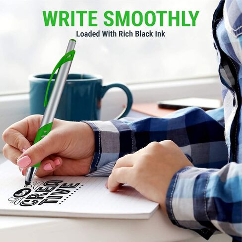 Stylus Pen, 2 in 1 Capacitive Stylus & Ballpoint Click Pen with Comfort Grip for Universal Touchscreen Devices,Tablets, iPad, iPhone 6,6 Plus, iPod, Android, Samsung Galaxy(Metallic 10 Pack) in Kuwait