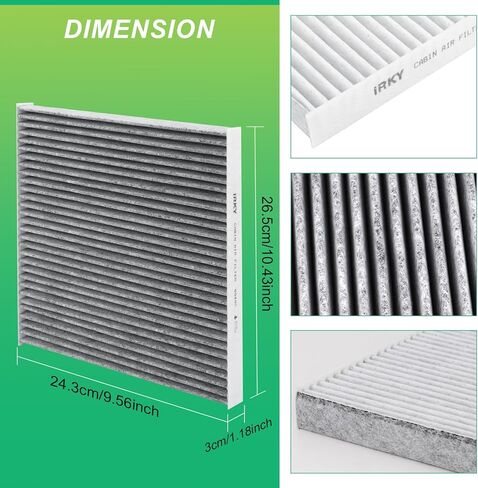 فلتر هواء المقصورة 6040C(CF11183) مع الكربون المنشط متوافق مع دودج دورانجو 2011-2023/جيب جراند شيروكي 2011-2021 CP183 in Kuwait