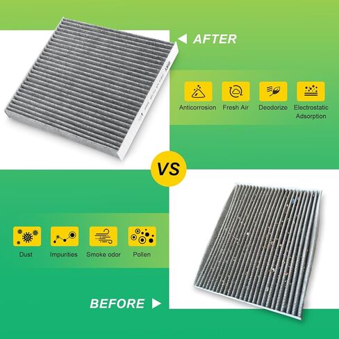 فلتر هواء المقصورة 6040C(CF11183) مع الكربون المنشط متوافق مع دودج دورانجو 2011-2023/جيب جراند شيروكي 2011-2021 CP183 in Kuwait