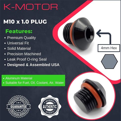 M10x1.0 Plug - تركيب رأس مقبس سداسي ألين متري مع ختم حلقة دائرية (M10-10MM) in Kuwait