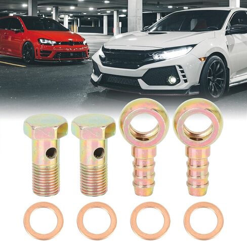 X AUTOHAUX 2 مجموعات 12 مللي متر قطر خرطوم بانجو بارب بولت تركيبات بانجو بولت غسالة عدة لهجة برونزية لسيارة دراجة نارية in Saudi Arabia