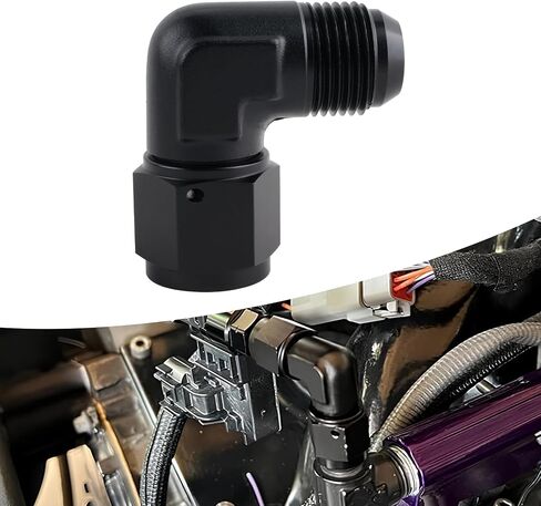 10AN Female to AN10 Male Flare 90 Degree Swivel Fitting Adapter Aluminium（Black） in Saudi Arabia
