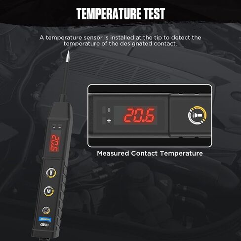 جهاز اختبار الدائرة الكهربائية من AUTOOL بجهد 9-30 فولت تيار مستمر مع شاشة عرض الجهد الكهربي الرقمي وإضاءة LED، قطبية اللون المزدوج تشير إلى الضوء ثنائي الاتجاه، جهاز اختبار الجهد الكهربي، جهاز اختبار الصمامات، قلم اختبار الضوء الكهربائي in Saudi Arabia