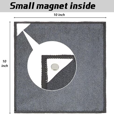 4 Pcs Magnetic Microfiber Cleaning Cloth Dry Erasers for Whiteboards Magnetic Towel Reusable Washable Rags for Classroom Office Home Supplies 10'' X 10''(Gray) in Kuwait