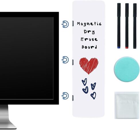 11.4“ Large Desk Whiteboard and Monitor Whiteboard,Office Desk Accessories Desktop Whiteboard Minotor Memo Board,Magnetic Dry Erasa Board with Markers, Office Supplies for Desk in Saudi Arabia