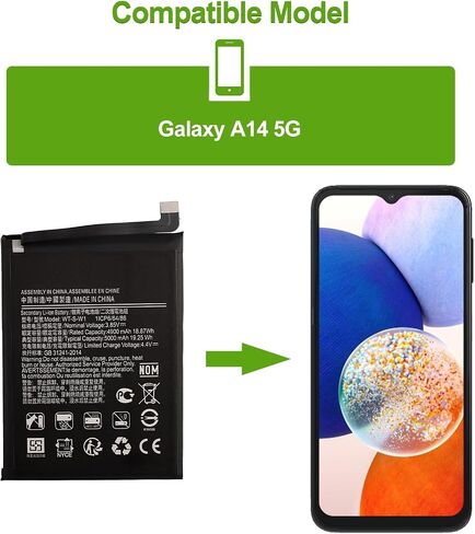 【جديدة】 بطارية بديلة WT-S-W1 SM-A146U SM-A146W SM-A146M متوافقة مع هاتف Samsung Galaxy A14 5G مع الأدوات in Saudi Arabia