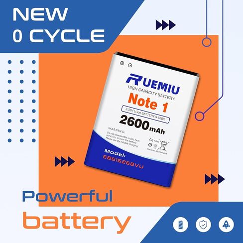 بطارية بديلة لهاتف Samsung Galaxy Note 1 GT-N7000 i9220 N7005 i9228 i889 i717 T879، بطارية 2600 مللي أمبير 2024 جديدة عالية السعة، EB615268VU in Kuwait