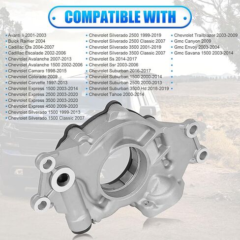 مضخة زيت M295HV متوافقة مع Chevy Silverado 1500، Tahoe، Camaro، Suburban 2500 & GMC Sierra 1500، Yukon، Savana 3500 & Cadillac Replace # 12696357 12586665 in Kuwait