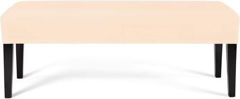 WOMACO Dining Room Bench Covers Stretch Spandex Upholstered Bench Seat Cushion Slipcovers for Kitchen Dining Bench Seat Protector (Black, Large) in Kuwait