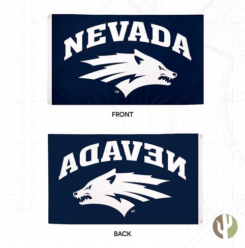 لافتات أعلام جامعة صبار الصحراء في نيفادا رينو UNR Wolf Pack 100% بوليستر للاستخدام الداخلي والخارجي 3×5 (النمط 1) in Saudi Arabia