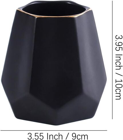 Ceramic Pen Holder for Desk Cute Geometric Shaped Pencil Holder Cup Pot Desk Organizer for Office Decor Makeup Brush Holder (White) in Saudi Arabia