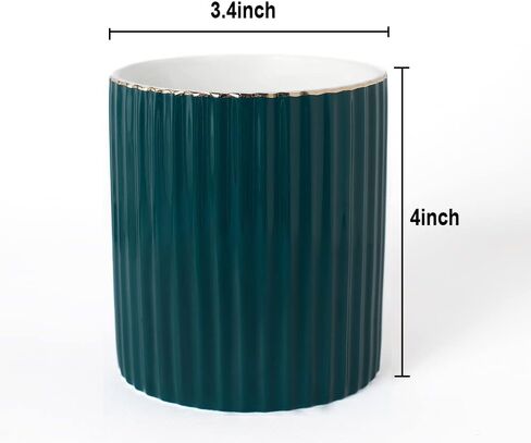 Pen Holder for Desk, Ceramic Pencil Cup Office Desk Organizer, Makeup Brush Holder, Black in Kuwait