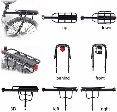 UPANBIKE Large Capacity Alloy Rear Rack, Fits Mountain Bike V-Brake Disc Brake Bicycle, Quick Release Mounted at Seatpost, Carrier Luggage Pannier with Side Protecting Frames in Saudi Arabia