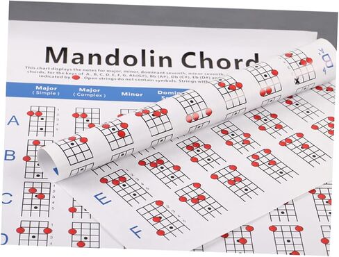 VICASKY Mandolin Chord Chart Poster, Mandolin Note Chart Decals Finger Guide Instructional Sheet for Comprehensive Reference Guide of Easy Chord Diagrams, Fingerings 11.00X8.25inch in Saudi Arabia
