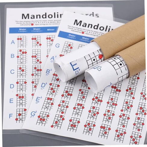 VICASKY Mandolin Chord Chart Poster, Mandolin Note Chart Decals Finger Guide Instructional Sheet for Comprehensive Reference Guide of Easy Chord Diagrams, Fingerings 11.00X8.25inch in Saudi Arabia