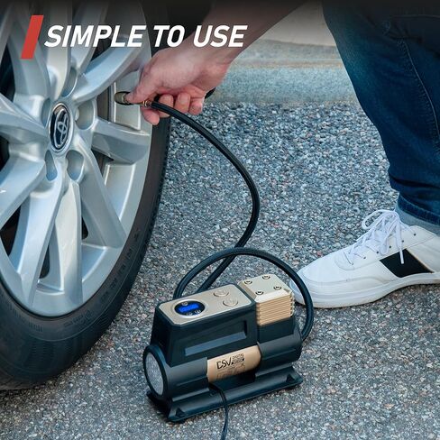 DSV Standard Digital Single Cylinder Portable Air Compressor 150PSI Tire Inflator with Auto Shut Off, 12V DC Air Pump for Car Tires with Digital Pressure Gauge and Led Light, balloon pump in Saudi Arabia