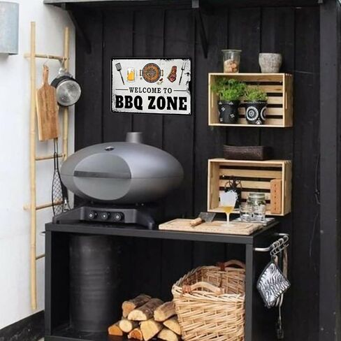 BBQ Tin Sign Vintage BBQ Metal Signs Grilling Signs and Decor Outdoor Barbecue Tin Sign Welcome to BBQ Zone Sign Grilling Zone Metal Sign BBQ Grill Tin Sign Grilling Wall Decor BBQ Gifts 8x12 Inch in Saudi Arabia