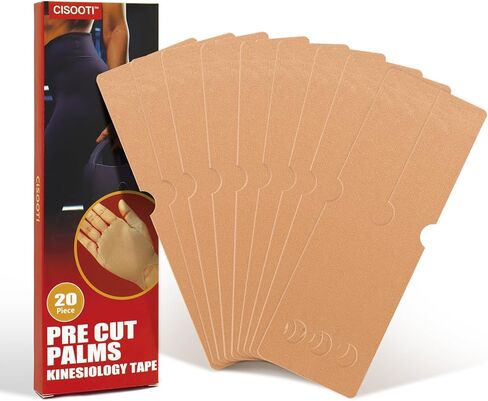 Palm Kinesiology Tape,Precut Strips Kinetic Tape, Kinesiology Tape to Protect Palm and Wrist,20pcs 9in X 3.1in,Kinesiology Tape for Activities Like Weight Lifting, Tennis, Bowling, Etc. in Saudi Arabia
