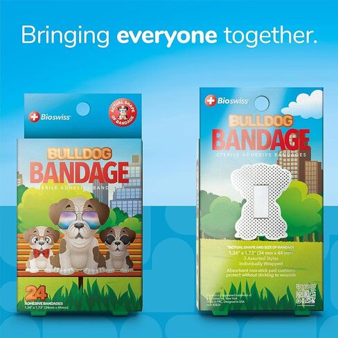 BioSwiss Bandages, Assorted Animal Shaped Variety Self Adhesive Bandage, Latex Free Sterile Wound Care for Kids and Adults, 100 Count in Saudi Arabia