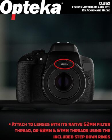 Opteka .35x HD2 Super Wide Angle Panoramic Macro Fisheye Lens for Canon EOS/EF in Kuwait