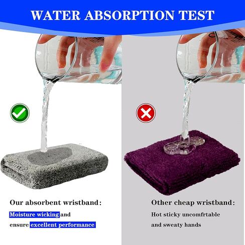 8 قطع من أربطة المعصم للتنس، أربطة معصم ماصة للرجال والنساء، عصابات رأس قطنية مسامية للتمرين، كرة القدم، كرة السلة، الجري الرياضي - أسود ورمادي in Kuwait