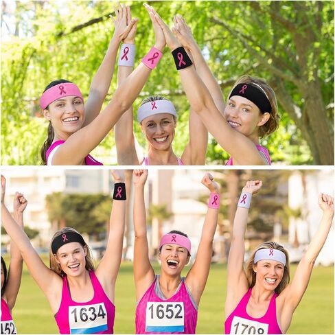 9 مجموعة من الجوارب الوردية للتوعية بسرطان الثدي، مجموعة من 6 أزواج من الجوارب الرياضية الوردية وعصابات المعصم و3 قطع عصابة رأس للشباب والنساء والرجال والأولاد والبنات والأطفال البيسبول والكرة اللينة in Kuwait