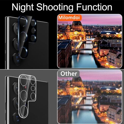 Milomdoi [3 + 3 Pack] واقي شاشة UV لهاتف Samsung Galaxy S23 Ultra ملحقات من الزجاج المقسى 3 عبوات واقي شاشة samsung galaxy S23 Ultra 5G 3 عبوات واقيات عدسات الكاميرا تناسب بصمة الإصبع in Saudi Arabia