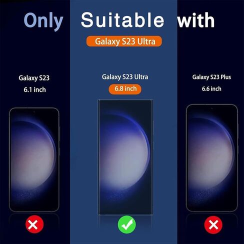 Milomdoi [3 + 3 Pack] واقي شاشة UV لهاتف Samsung Galaxy S23 Ultra ملحقات من الزجاج المقسى 3 عبوات واقي شاشة samsung galaxy S23 Ultra 5G 3 عبوات واقيات عدسات الكاميرا تناسب بصمة الإصبع in Saudi Arabia