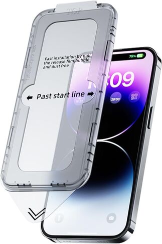 واقي شاشة من الزجاج المقوى لهاتف iPhone 14 / iPhone 13 [6.1 بوصة]، طبقة من الزجاج المقوى المقاوم للخدش بصلابة 9H مع مجموعة محاذاة تلقائية، سهل التركيب - عبوتان in Kuwait