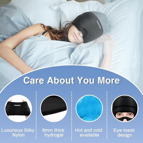 Migraine Relief Cap, Foldable Eye Visible Headache Relief Cap, Migraine Relief Hot and Cold Hangover Cap Ice Gel Cap 360° Fit, Migraine Ice Mask, Migraine Hat Headache Best Home Health Gift in Saudi Arabia