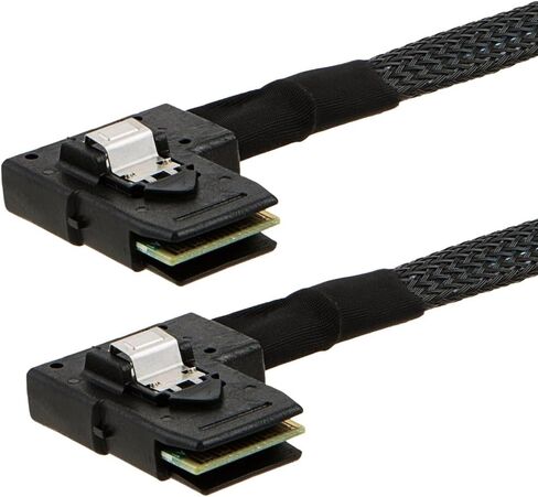 كابل SAS صغير، SFF-8087 إلى SFF-8087 نقل بيانات عالي السرعة من الزاوية اليسرى إلى الزاوية اليسرى لوحدات تحكم SAS/RAID واللوحات الخلفية والخوادم، 1 قدم in Kuwait