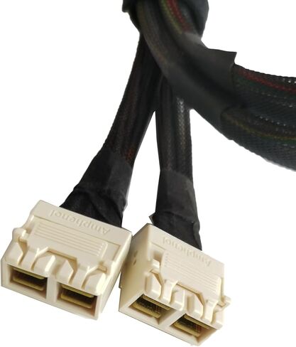 كابل SAS صغير، SFF-8643 إلى SFF-8087 نقل بيانات عالي السرعة بزاوية مستقيمة إلى اليمين لوحدات تحكم SAS/RAID واللوحات الخلفية والخوادم، 2FT in Kuwait