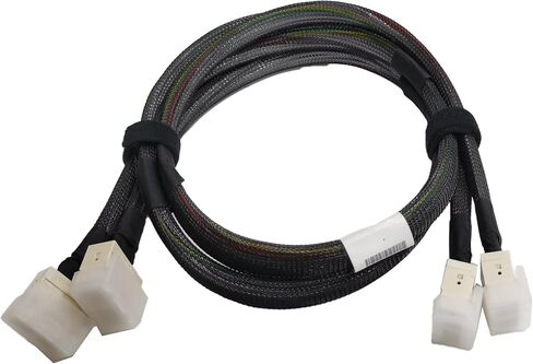 كابل SAS صغير، SFF-8643 إلى SFF-8087 نقل بيانات عالي السرعة بزاوية مستقيمة إلى اليمين لوحدات تحكم SAS/RAID واللوحات الخلفية والخوادم، 2FT in Kuwait