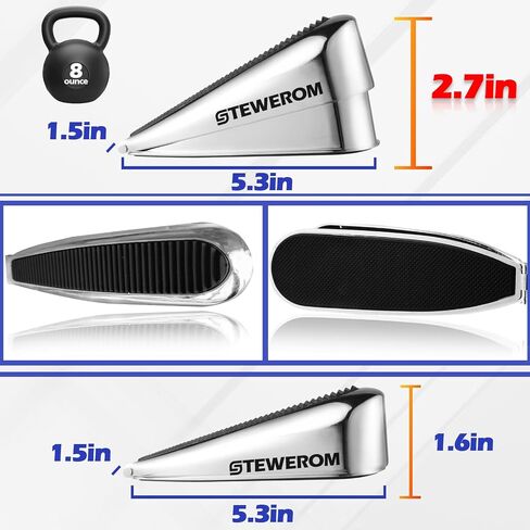 Heavy-Duty Metal Door stoppers for Doors up to 2.7 inches at The Bottom Wedge Door Stops for Residential and Commercial use Door Stops Rubber and alloyfor Doors on Tile, Concrete, Carpet, Wood Floors in Saudi Arabia
