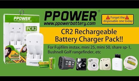 3 فولت القدرة الحقيقية 200 مللي أمبير CR2 15270 15266 بطاريات LiFePO4 قابلة للشحن + شاحن (PCR2) لبطاريات ليثيوم 3 فولت CR2 (2 قطعة + شاحن) in Saudi Arabia