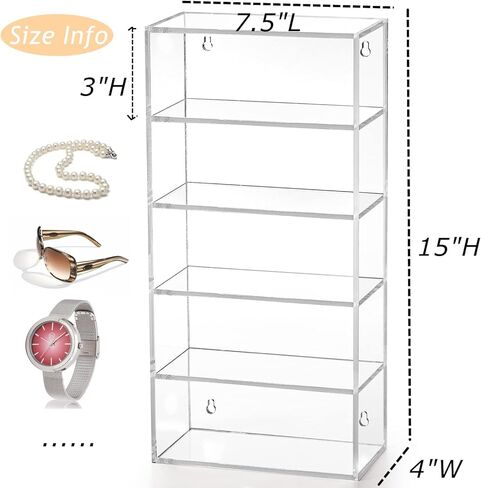منظم نظارات شمسية من الأكريليك مكون من 5 طبقات، حافظة عرض مصغرة للنظارات، حامل على الحائط، رف منظم تمثال قائم بذاته للمقتنيات والأحجار الكريمة والصخور والعرض in Kuwait