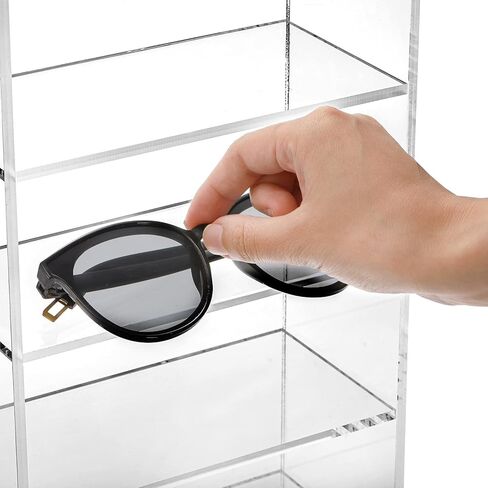 منظم نظارات شمسية من الأكريليك مكون من 5 طبقات، حافظة عرض مصغرة للنظارات، حامل على الحائط، رف منظم تمثال قائم بذاته للمقتنيات والأحجار الكريمة والصخور والعرض in Kuwait