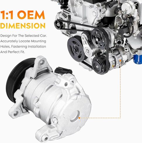 AC Compressor and A/C Clutch for Dodge Ram 1500 Ram 2500 Ram 3500 5.7L 2003 2004 2005 2006 2007 2008, 1522054 10350371 1010802 in Saudi Arabia