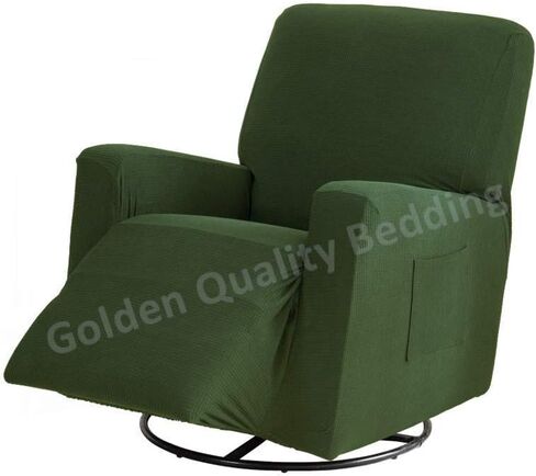 Stretch To Fit One Piece Lazy Boy Chair Recliner Slipcover, Stretch Fit Furniture Chair Recliner Cover With 3 Foam Pieces to Hid Extra Fabric, 4 ELASTIC STRAPS for Cover Stability (Black) in Saudi Arabia