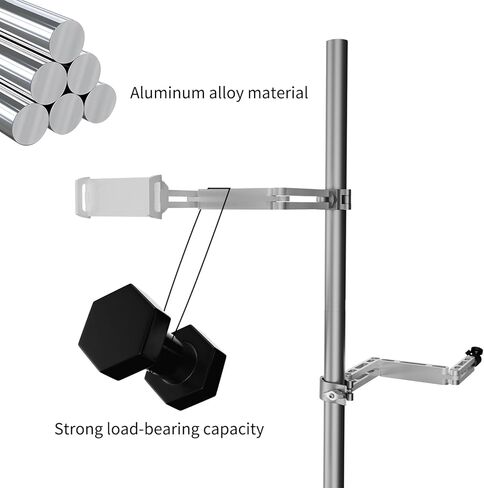 GSY Live Streaming Stand Kit حامل الهاتف الخليوي LED Ring Light ملحقات التصوير الفوتوغرافي القابلة للطي من الفولاذ المقاوم للصدأ للألعاب المباشرة، الكاميرا الرقمية، كاميرا الفيديو، الميكروفون، Gopro، iPhone، أجهزة Android in Kuwait