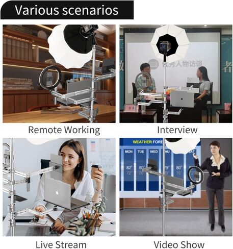 GSY Live Streaming Stand Kit حامل الهاتف الخليوي LED Ring Light ملحقات التصوير الفوتوغرافي القابلة للطي من الفولاذ المقاوم للصدأ للألعاب المباشرة، الكاميرا الرقمية، كاميرا الفيديو، الميكروفون، Gopro، iPhone، أجهزة Android in Kuwait