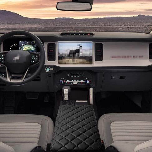 غطاء وحدة التحكم المركزية متوافق مع ملحقات فورد برونكو 2023، مسند ذراع جلدي مخصص مع جيوب جانبية لملحقات فورد برونكو 2023 in Kuwait