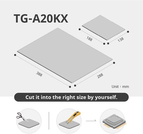 وسادة حرارية عالية الأداء A20KX-188-138-3.0 - استطالة 160 موصلية 2 WmK لـ IC SSD CPU GPU بالوعة الحرارة LED شرائح التبريد حشو فجوة التبريد سهلة الاستخدام، 188X138 مم in Kuwait
