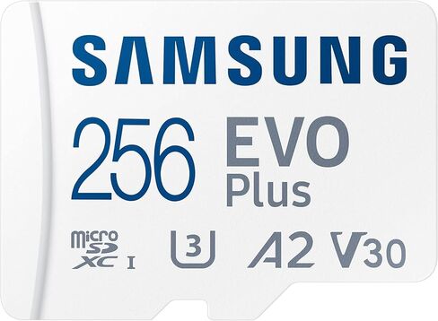 سامسونج EVO Plus مع محول SD Micro SDXC، حتى 130 ميجابايت/ثانية، مساحة تخزين موسعة لأجهزة الألعاب، وأجهزة Android اللوحية والهواتف الذكية، وبطاقة الذاكرة، وبطاقة Micro SD مع حقيبة حمل (256 جيجابايت) in Kuwait
