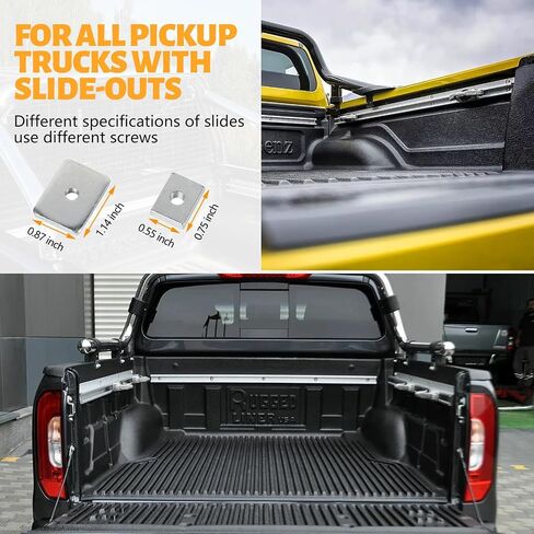4 قطع من مرساة ربط سرير الشاحنة من MAIKER متوافقة مع 2005-2022 Toyota Tacoma&2007-2022 Toyota Tundra &Jeep Wrangler Gladiator ونظام السكك الحديدية Ram دعامة تثبيت المسار الإلكتروني in Saudi Arabia
