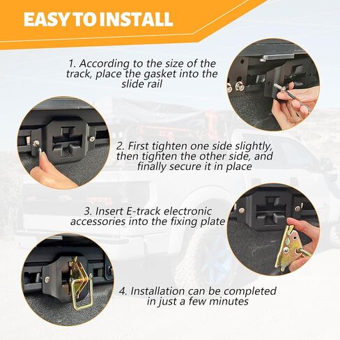 4 قطع من مرساة ربط سرير الشاحنة من MAIKER متوافقة مع 2005-2022 Toyota Tacoma&2007-2022 Toyota Tundra &Jeep Wrangler Gladiator ونظام السكك الحديدية Ram دعامة تثبيت المسار الإلكتروني in Saudi Arabia