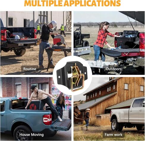 4 قطع من مرساة ربط سرير الشاحنة من MAIKER متوافقة مع 2005-2022 Toyota Tacoma&2007-2022 Toyota Tundra &Jeep Wrangler Gladiator ونظام السكك الحديدية Ram دعامة تثبيت المسار الإلكتروني in Saudi Arabia