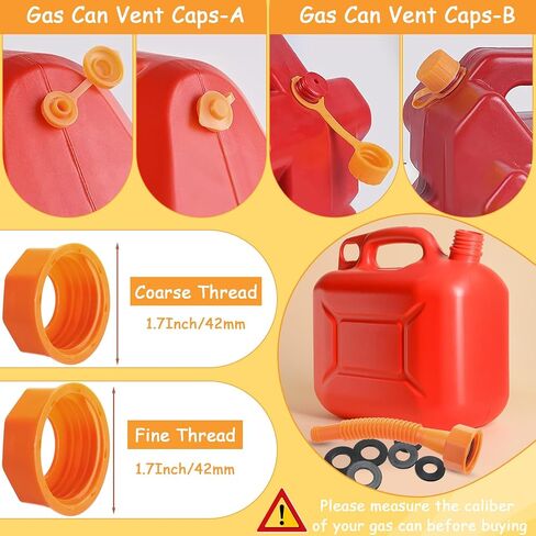 12 Kit Gas Can Spout Replacement with Screw Collar Caps, Gasket Stopper, and 2 Kinds Gas Can Vent Cap Bendable Nozzle Kit Fits Most of the Oil Gas Cans Water Gas Container Jug (Black White) in Kuwait